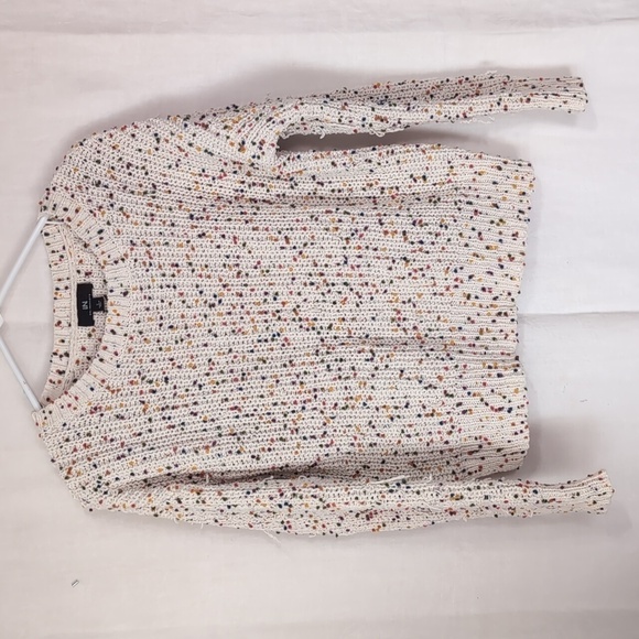IN San Francisco Creme Confetti Crewneck Sweater Size Small - Picture 1 of 5